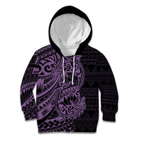 Purple Couple Dolphins Maori Polynesian Style Kid Hoodie LT9 Hoodie Purple - Polynesian Pride
