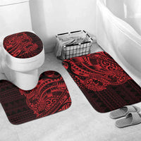Red Couple Dolphins Maori Polynesian Style Bathroom Set LT9 Mat Set Only (3 pcs) One Size Red - Polynesian Pride