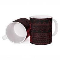 Red Couple Dolphins Maori Polynesian Style Ceramic Mug - Polynesian Pride