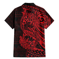Red Couple Dolphins Maori Polynesian Style Family Matching Mermaid Dress and Hawaiian Shirt LT9 - Polynesian Pride