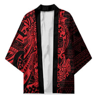Red Couple Dolphins Maori Polynesian Style Kimono LT9 Unisex Red - Polynesian Pride