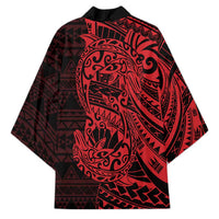 Red Couple Dolphins Maori Polynesian Style Kimono LT9 - Polynesian Pride