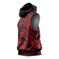 Red Couple Dolphins Maori Polynesian Style Sleeveless Hoodie - Polynesian Pride