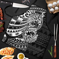 White Couple Dolphins Maori Polynesian Style Apron LT9 White - Polynesian Pride