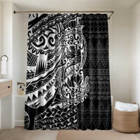 White Couple Dolphins Maori Polynesian Style Bathroom Set LT9 Shower Curtain Only White - Polynesian Pride