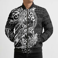 White Couple Dolphins Maori Polynesian Style Bomber Puffer Jacket LT9 - Polynesian Pride