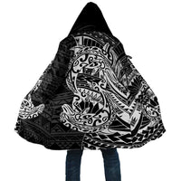 White Couple Dolphins Maori Polynesian Style Cloak LT9 Unisex White - Polynesian Pride