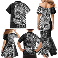 White Couple Dolphins Maori Polynesian Style Family Matching Mermaid Dress and Hawaiian Shirt LT9 - Polynesian Pride