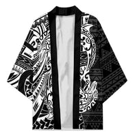 White Couple Dolphins Maori Polynesian Style Kimono LT9 Unisex White - Polynesian Pride