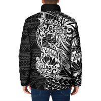 White Couple Dolphins Maori Polynesian Style Padded Jacket LT9 - Polynesian Pride