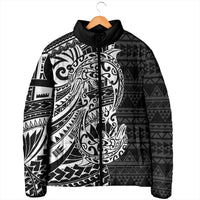 White Couple Dolphins Maori Polynesian Style Padded Jacket LT9 - Polynesian Pride