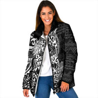 White Couple Dolphins Maori Polynesian Style Padded Jacket LT9 Women White - Polynesian Pride