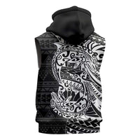 White Couple Dolphins Maori Polynesian Style Sleeveless Hoodie LT9 - Polynesian Pride