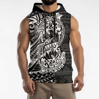 White Couple Dolphins Maori Polynesian Style Sleeveless Hoodie LT9 - Polynesian Pride