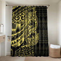 Yellow Couple Dolphins Maori Polynesian Style Bathroom Set LT9 Shower Curtain Only Yellow - Polynesian Pride