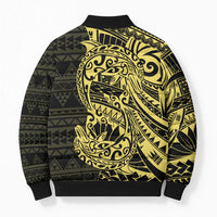 Yellow Couple Dolphins Maori Polynesian Style Bomber Puffer Jacket LT9 - Polynesian Pride