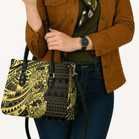 Yellow Couple Dolphins Maori Polynesian Style Leather Bag - Polynesian Pride