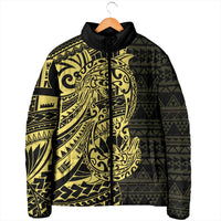 Yellow Couple Dolphins Maori Polynesian Style Padded Jacket LT9 - Polynesian Pride
