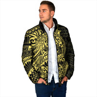 Yellow Couple Dolphins Maori Polynesian Style Padded Jacket LT9 - Polynesian Pride