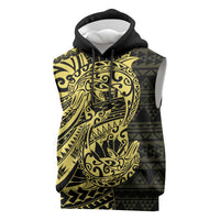 Yellow Couple Dolphins Maori Polynesian Style Sleeveless Hoodie LT9 Yellow - Polynesian Pride