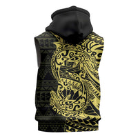 Yellow Couple Dolphins Maori Polynesian Style Sleeveless Hoodie LT9 - Polynesian Pride