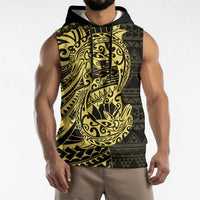 Yellow Couple Dolphins Maori Polynesian Style Sleeveless Hoodie LT9 - Polynesian Pride