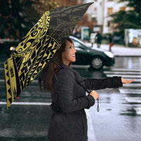 Yellow Couple Dolphins Maori Polynesian Style Umbrella - Polynesian Pride
