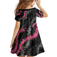 Guam Bougainvillea Lei Family Matching Tank Maxi Dress and Hawaiian Shirt Chamorro Tribal Pattern