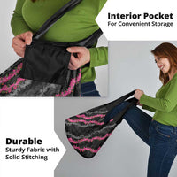 Guam Bougainvillea Lei Grocery Bag Chamorro Tribal Pattern