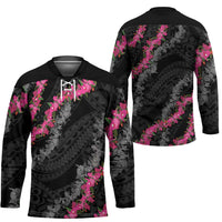 Guam Bougainvillea Lei Hockey Jersey Chamorro Tribal Pattern - Polynesian Pride
