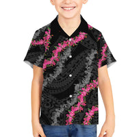 Guam Bougainvillea Lei Kid Hawaiian Shirt Chamorro Tribal Pattern