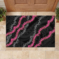Guam Bougainvillea Lei Rubber Doormat Chamorro Tribal Pattern