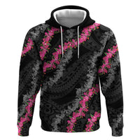 Guam Bougainvillea Lei Zip Hoodie Chamorro Tribal Pattern