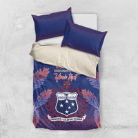 Custom Samoa 1962 Independence Day Custom Bedding Set Manuia le Aso Tuto'atasi Ula Nifo Blue Art LT9 US Twin 172cm x 218cm Blue - Polynesian Pride