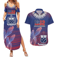 Custom Samoa 1962 Independence Day Custom Couples Matching Summer Maxi Dress and Hawaiian Shirt Manuia le Aso Tuto'atasi Ula Nifo Blue Art LT9 Blue - Polynesian Pride