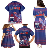 Custom Samoa 1962 Independence Day Custom Family Matching Puletasi and Hawaiian Shirt Manuia le Aso Tuto'atasi Ula Nifo Blue Art LT9 - Polynesian Pride