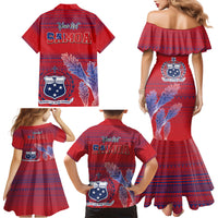 Custom Samoa 1962 Independence Day Custom Family Matching Mermaid Dress and Hawaiian Shirt Manuia le Aso Tuto'atasi Ula Nifo Red Art LT9 - Polynesian Pride