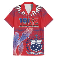 Custom Samoa 1962 Independence Day Custom Family Matching Mermaid Dress and Hawaiian Shirt Manuia le Aso Tuto'atasi Ula Nifo Red Art LT9 Dad's Shirt - Short Sleeve Red - Polynesian Pride