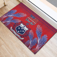 Custom Samoa 1962 Independence Day Custom Rubber Doormat Manuia le Aso Tuto'atasi Ula Nifo Red Art LT9 - Polynesian Pride