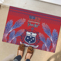 Custom Samoa 1962 Independence Day Custom Rubber Doormat Manuia le Aso Tuto'atasi Ula Nifo Red Art LT9 - Polynesian Pride