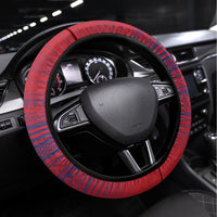Samoa 1962 Independence Day Custom Steering Wheel Cover Manuia le Aso Tuto'atasi Ula Nifo Red Art