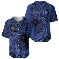 Custom Samoa 62nd Manuia le Aso Tuto'atasi Baseball Jersey Samoan Tatau Blue Art