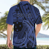 Custom Samoa 62nd Manuia le Aso Tuto'atasi Hawaiian Shirt Samoan Tatau Blue Art