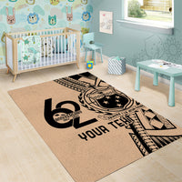 Custom Samoa Manuia le 62 Tausaga O le Tuto’atasi Area Rug Samoan Tatau Beige Art