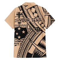 Custom Samoa Manuia le 62 Tausaga O le Tutoatasi Family Matching Summer Maxi Dress and Hawaiian Shirt Samoan Tatau Beige Art LT9 - Polynesian Pride