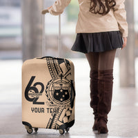 Custom Samoa Manuia le 62 Tausaga O le Tuto’atasi Luggage Cover Samoan Tatau Beige Art