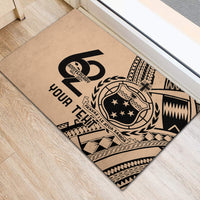 Custom Samoa Manuia le 62 Tausaga O le Tutoatasi Rubber Doormat Samoan Tatau Beige Art LT9 - Polynesian Pride