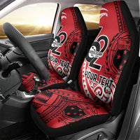 Custom Samoa Manuia le 62 Tausaga O le Tuto’atasi Car Seat Cover Samoan Tatau Red Art