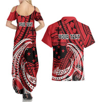 Custom Samoa Manuia le 62 Tausaga O le Tutoatasi Couples Matching Summer Maxi Dress and Hawaiian Shirt Samoan Tatau Red Art LT9 - Polynesian Pride