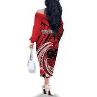 Custom Samoa Manuia le 62 Tausaga O le Tutoatasi Family Matching Off The Shoulder Long Sleeve Dress and Hawaiian Shirt Samoan Tatau Red Art LT9 - Polynesian Pride